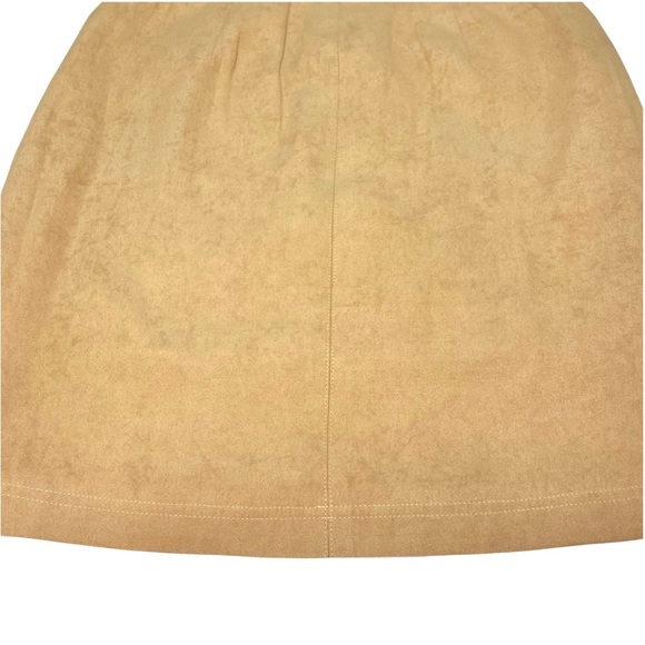 Bianco Couture Faux Suede Women’s 9 Soft Skirt Connecting Front Pockets Zipper - Picture 12 of 12